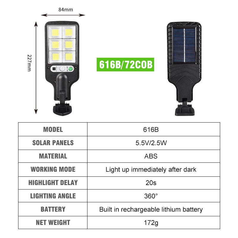 Lampe solaire d'extérieur, induction corporelle, lampadaire solaire domestique