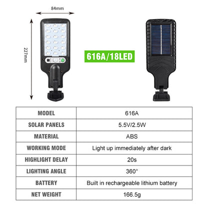 Lampe solaire d'extérieur, induction corporelle, lampadaire solaire domestique