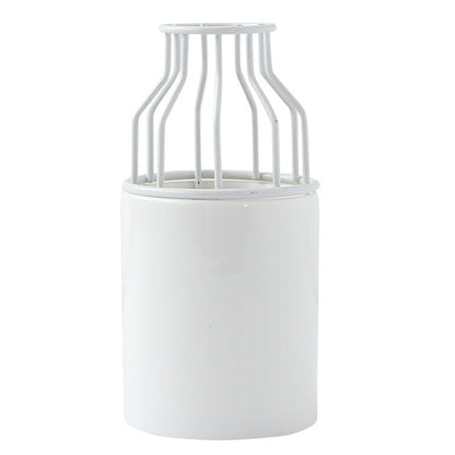 Ins Ceramic Vase Flower Planter Wrought Iron Small Vase