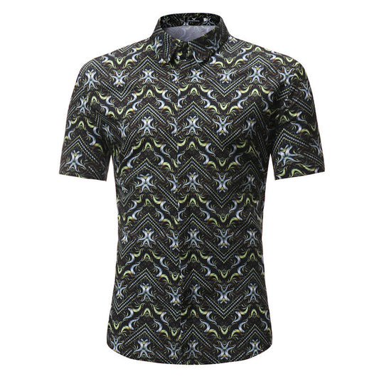 Camisa juvenil para hombre, de manga corta, informal, con estampado de letras