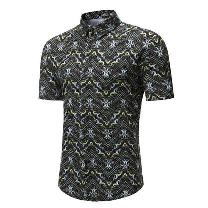 New Product Youth Shirt Men's Casual Short-sleeved Letter Printed Shirt