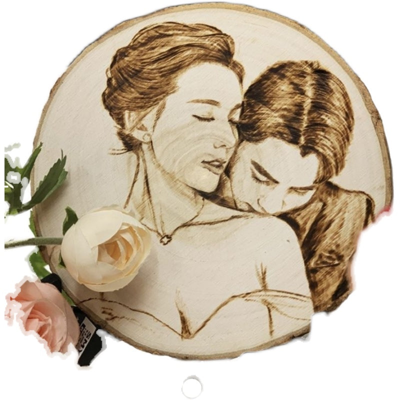 Cadre photo personnalisé en fer forgé sur copeau de bois Décoration d'intérieur faite à la main