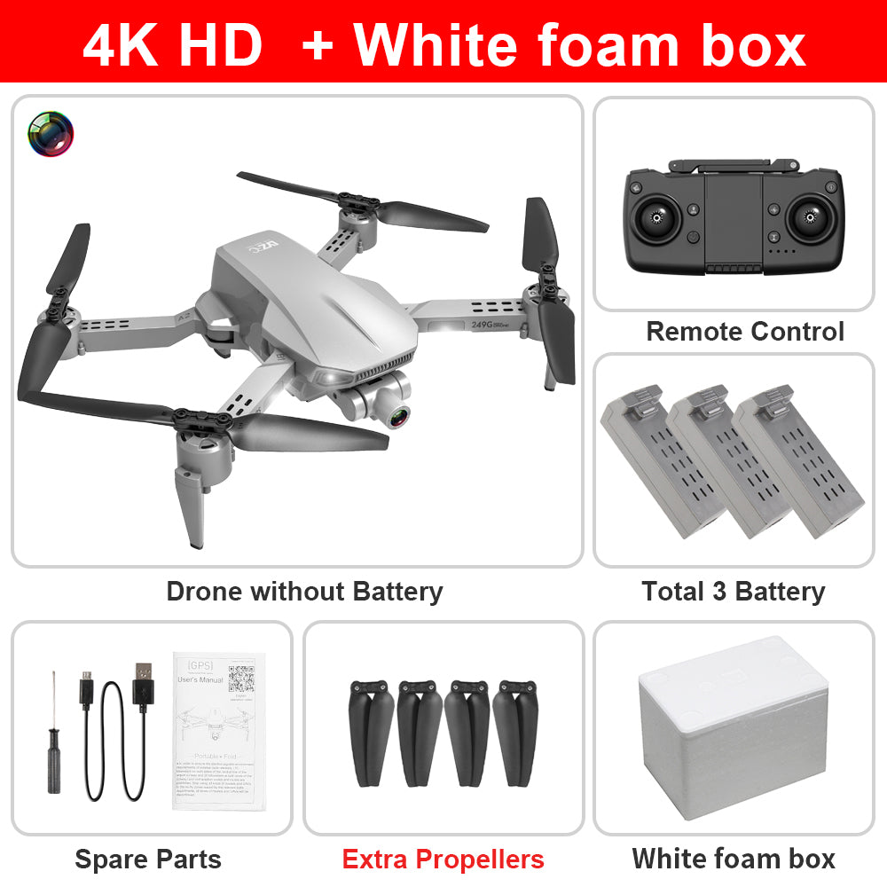 Drone 5G quadricoptère aérien 4K haute définition avec nacelle à cardan anti-choc EIS à deux axes