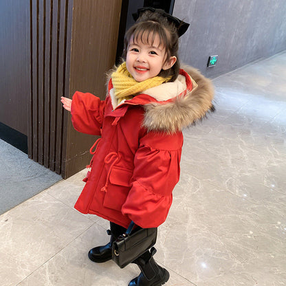 New Style Western-Style Children's Mid-Length Parker Cotton Jacket