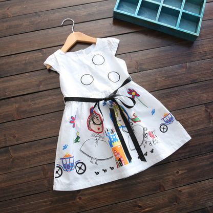 Robe sans manches à imprimé camouflage pour filles