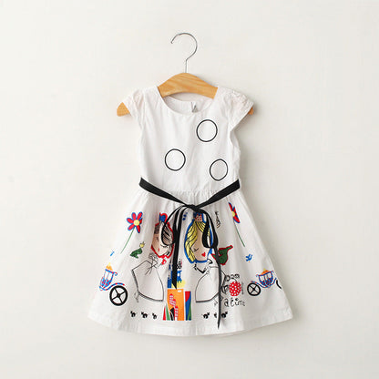 Robe sans manches à imprimé camouflage pour filles