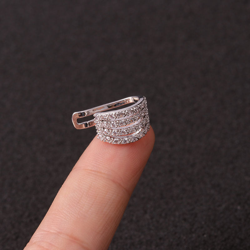 Clip d'oreille anti-douleur micro-incrusté pour femmes à la mode