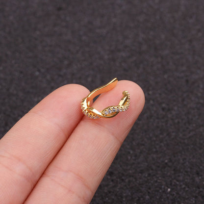 Clip d'oreille anti-douleur micro-incrusté pour femmes à la mode