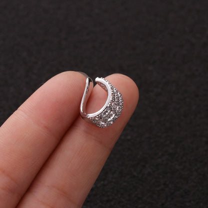 Clip d'oreille anti-douleur micro-incrusté pour femmes à la mode