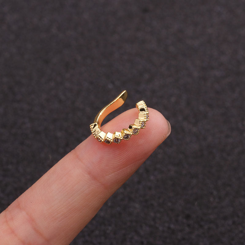 Clip d'oreille anti-douleur micro-incrusté pour femmes à la mode
