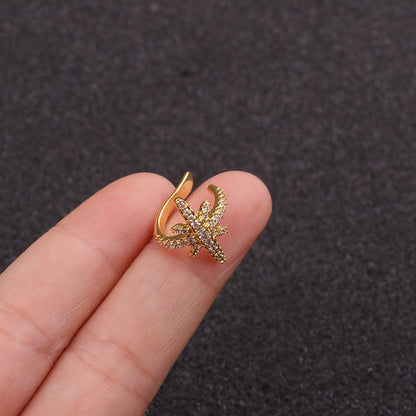 Clip d'oreille anti-douleur micro-incrusté pour femmes à la mode