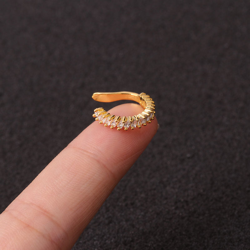 Clip d'oreille anti-douleur micro-incrusté pour femmes à la mode