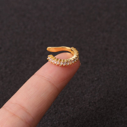 Clip d'oreille anti-douleur micro-incrusté pour femmes à la mode