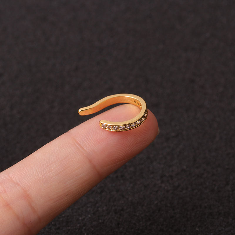Clip d'oreille anti-douleur micro-incrusté pour femmes à la mode