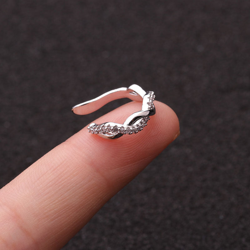 Clip d'oreille anti-douleur micro-incrusté pour femmes à la mode
