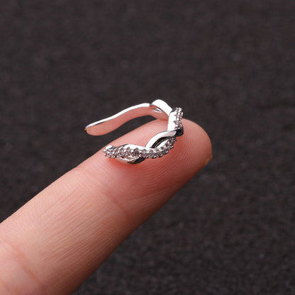 Clip d'oreille anti-douleur micro-incrusté pour femmes à la mode