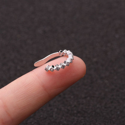 Clip d'oreille anti-douleur micro-incrusté pour femmes à la mode