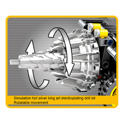 Senbao Technology Series Road Roller Drill Bit Machine Engineering Vehicle Intelligence Assembled Children's Building Block Toys