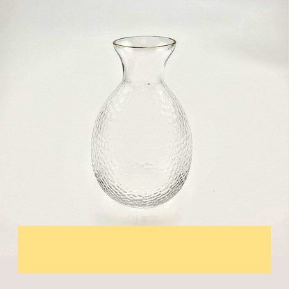 NEW Japanese Sake Pot Golden four Cups Edge Glass Set