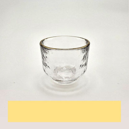 NEW Japanese Sake Pot Golden four Cups Edge Glass Set