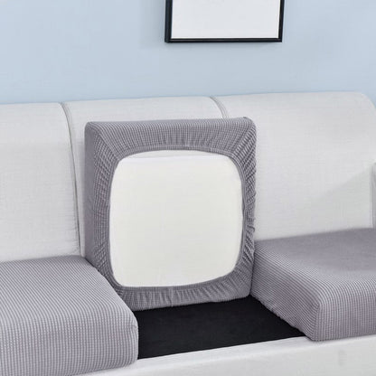 Polar Fleece Sofa Cushion Pure Color Stretch Full Cover Sponge Cushion Cover