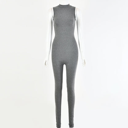 Nouvelle Collection Automne-Hiver, Combinaison Femme Sexy Moulante Sans Manches Style Européen et Américain