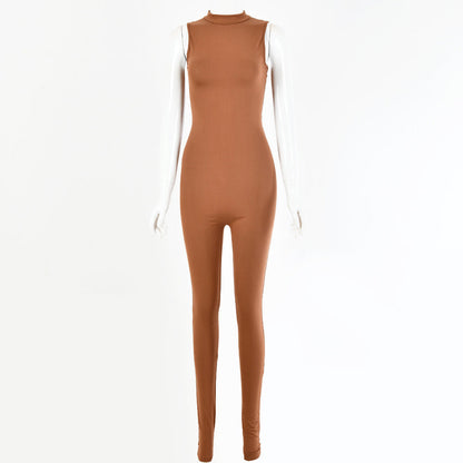Nouvelle Collection Automne-Hiver, Combinaison Femme Sexy Moulante Sans Manches Style Européen et Américain