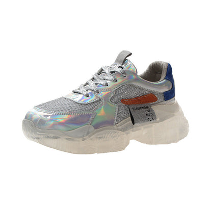 Baskets transparentes pour femmes Harajuku, chaussures de plateforme en gelée pour dames, chaussures décontractées laser