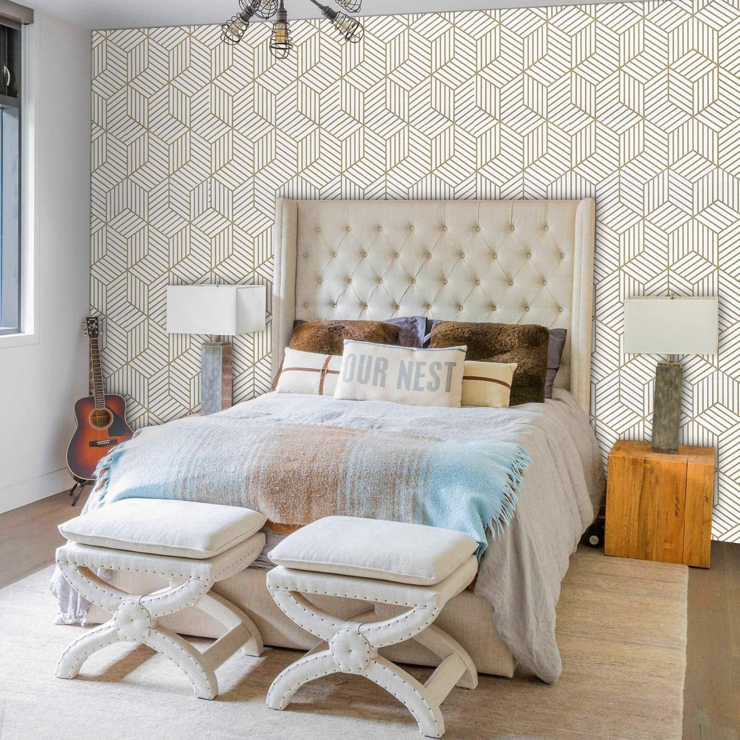 Hexagon Contact Paper Removable Peel and Stick Wallpaper Self Adhesive