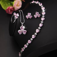 Women's Clover Zircon Jewelry Set