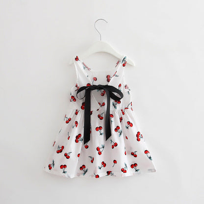 Robe gilet sans manches en coton à motif animalier pour filles
