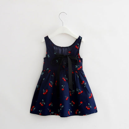 Robe gilet sans manches en coton à motif animalier pour filles
