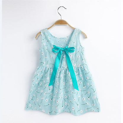 Robe gilet sans manches en coton à motif animalier pour filles