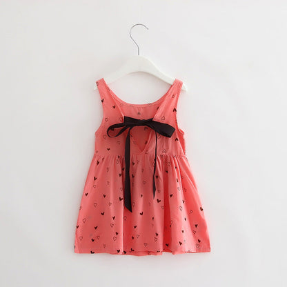 Robe gilet sans manches en coton à motif animalier pour filles
