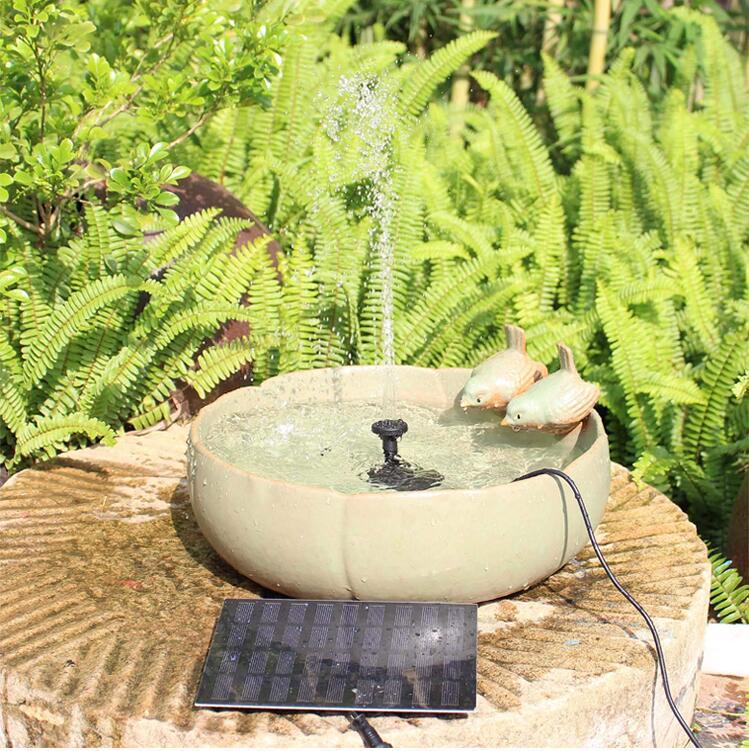 Fontaine d'eau solaire pour piscine de jardin, pulvérisateur d'eau avec pompe et 3 têtes de pulvérisation
