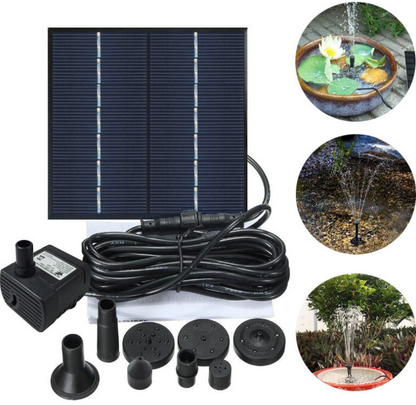 Fontaine d'eau solaire pour piscine de jardin, pulvérisateur d'eau avec pompe et 3 têtes de pulvérisation