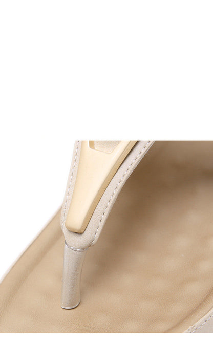 Sandals Women's Cross-Border Metal Plus Size Casual Maternity Slippers
