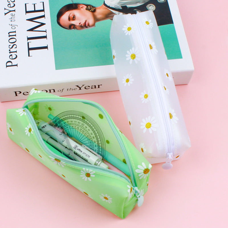 Bolsa de almacenamiento transparente de cosméticos Daisy para niña Tpv Estuche para lápices de estudiante