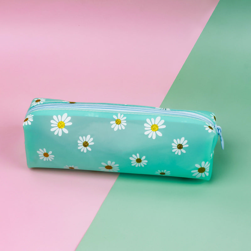 Bolsa de almacenamiento transparente de cosméticos Daisy para niña Tpv Estuche para lápices de estudiante