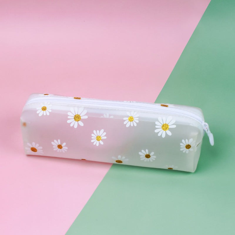 Bolsa de almacenamiento transparente de cosméticos Daisy para niña Tpv Estuche para lápices de estudiante