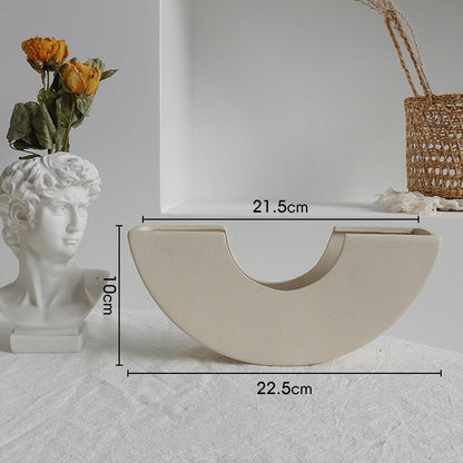 Vase en céramique simple pour fleurs séchées, décoration d'intérieur, ornement de salon, vases d'art.