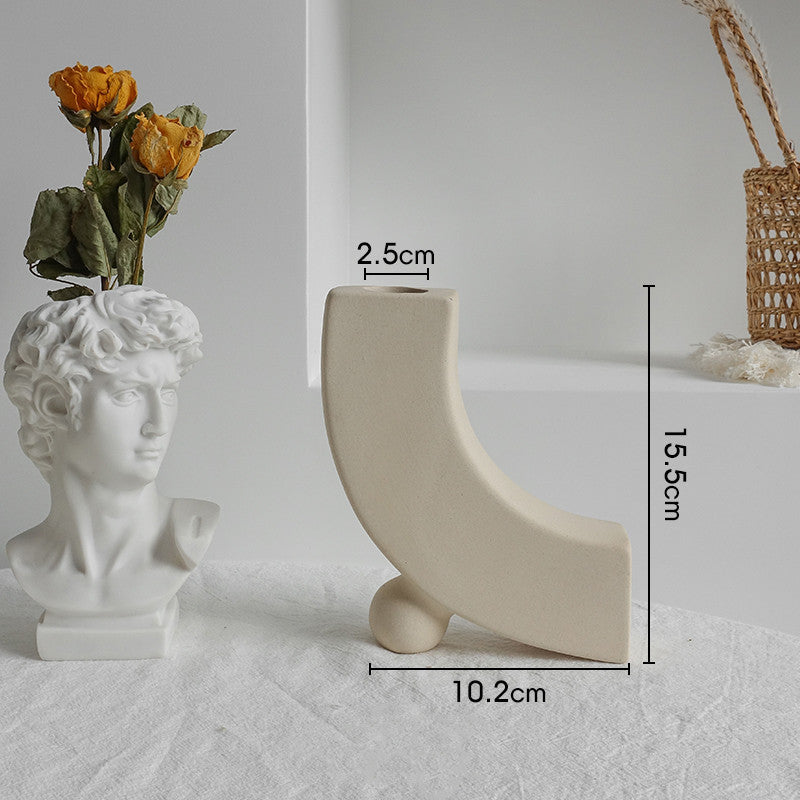 Vase en céramique simple pour fleurs séchées, décoration d'intérieur, ornement de salon, vases d'art.
