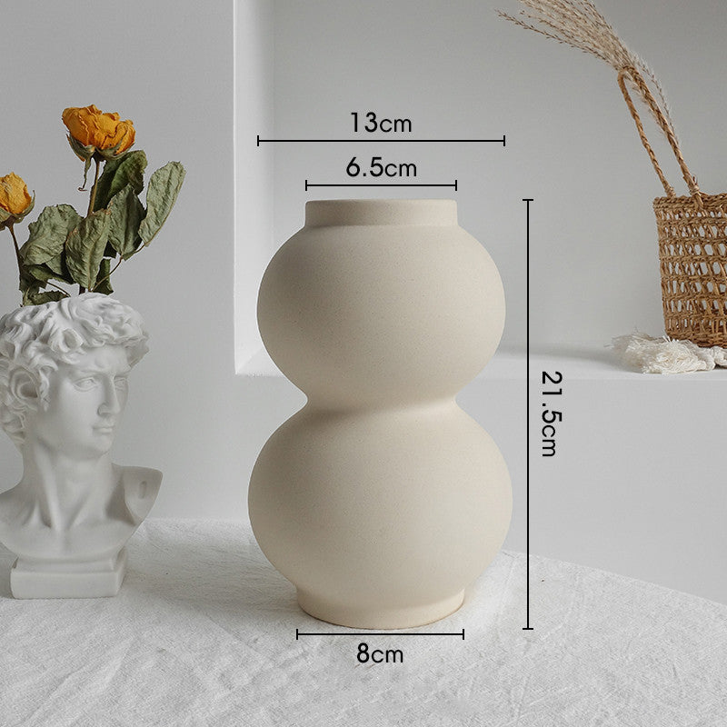 Vase en céramique simple pour fleurs séchées, décoration d'intérieur, ornement de salon, vases d'art.