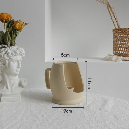 Vase en céramique simple pour fleurs séchées, décoration d'intérieur, ornement de salon, vases d'art.
