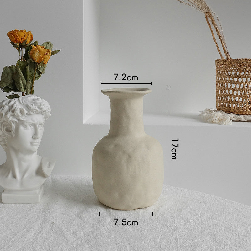 Vase en céramique simple pour fleurs séchées, décoration d'intérieur, ornement de salon, vases d'art.
