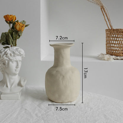 Vase en céramique simple pour fleurs séchées, décoration d'intérieur, ornement de salon, vases d'art.
