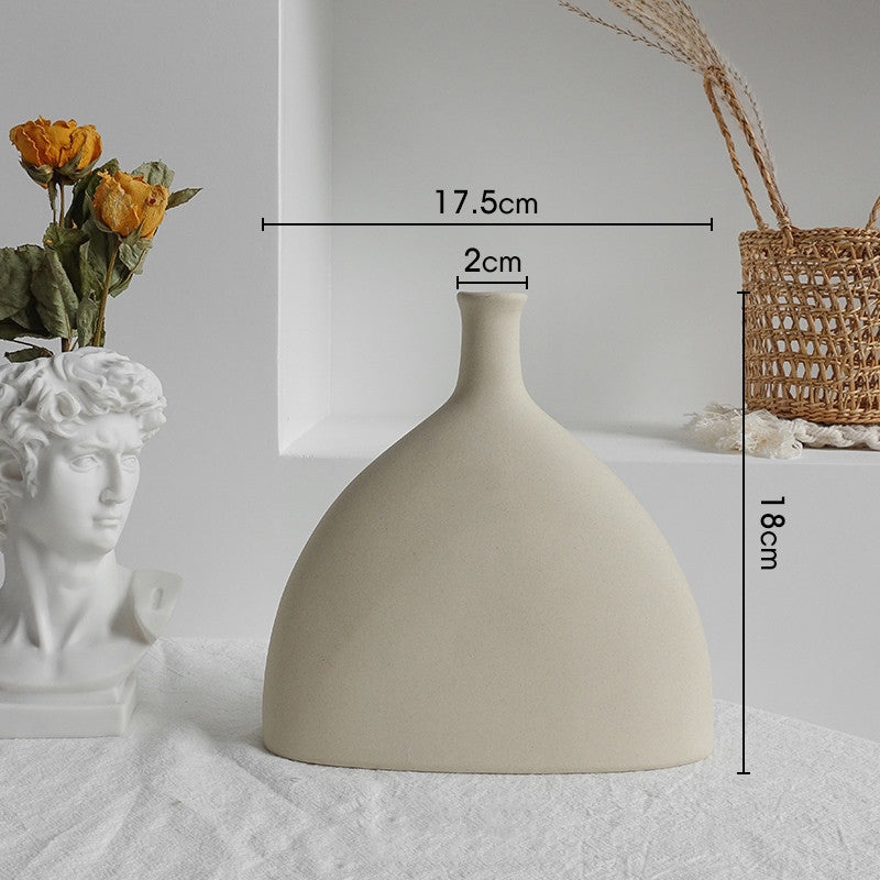 Vase en céramique simple pour fleurs séchées, décoration d'intérieur, ornement de salon, vases d'art.