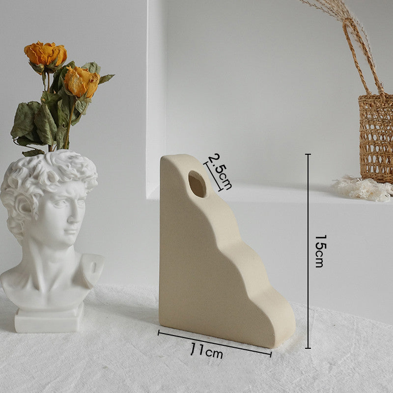 Vase en céramique simple pour fleurs séchées, décoration d'intérieur, ornement de salon, vases d'art.