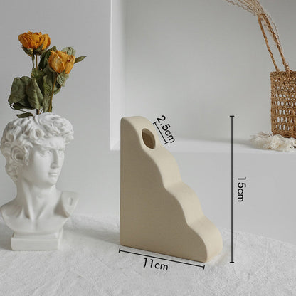 Vase en céramique simple pour fleurs séchées, décoration d'intérieur, ornement de salon, vases d'art.