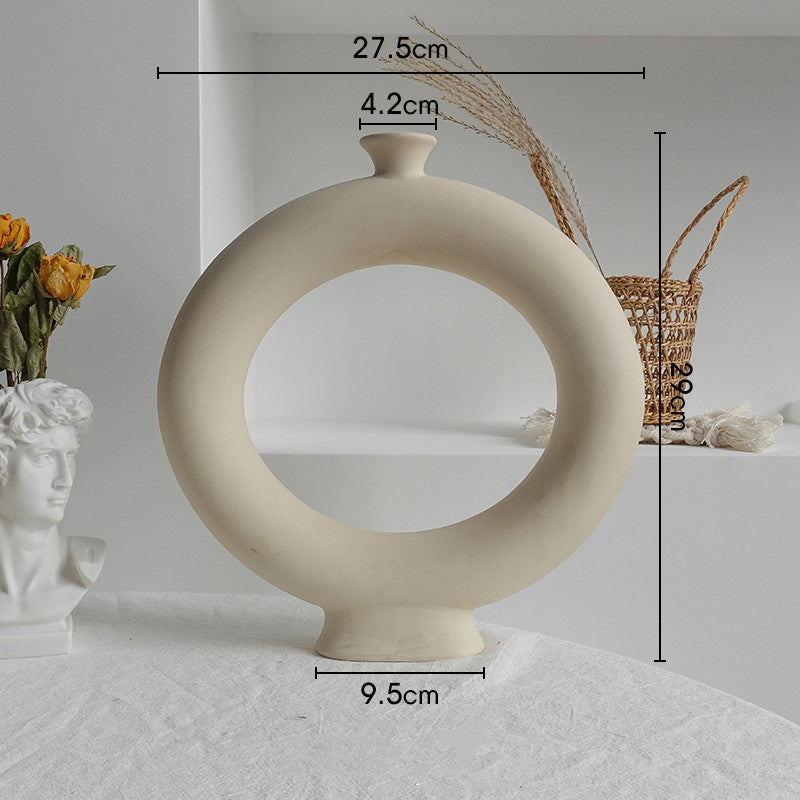 Vase en céramique simple pour fleurs séchées, décoration d'intérieur, ornement de salon, vases d'art.